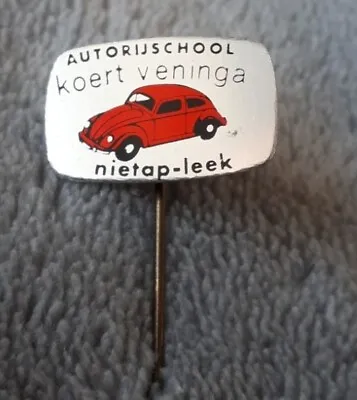 VW BEETLE Vintage Driving School Stick Pin Badge Holland Automobilia C1960s? • $6.30