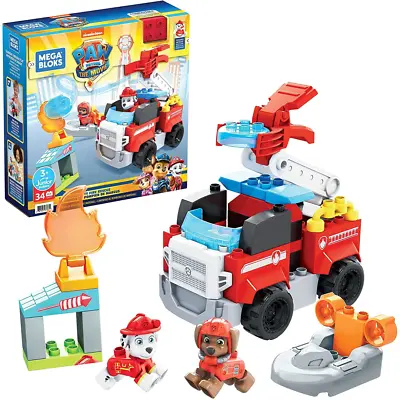 Mega Bloks Paw Patrol The Movie Marshalls City Fire Rescue Set Toy Nickelodeon • £22.99
