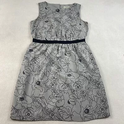 Loft Ann Taylor Womens Floral Chiffon Sheath Dress S Petite SP Gray Retro  • $24.99