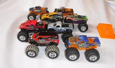 8 Hot Wheels Monster Jam Truck 1:64 Lot Iron Outlaw Stone Crusher Ice Monster • $19.95