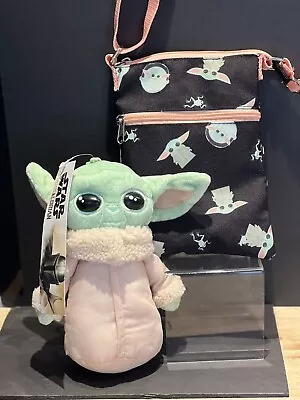 Star Wars Mandalorian Grogu Baby Yoda Plush Zipper Pocket Clip & Shoulder Bag • $32