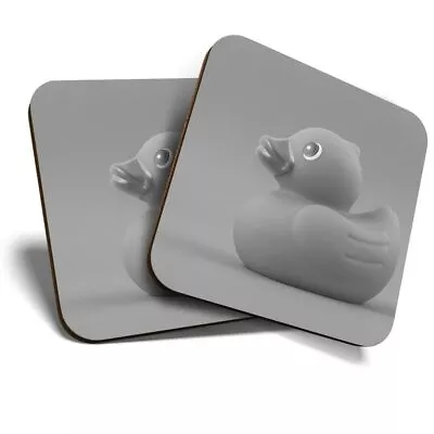 2 X Coasters (BW) - Blue Toy Duckling Bath Time Baby Boy  #37621 • £5.99