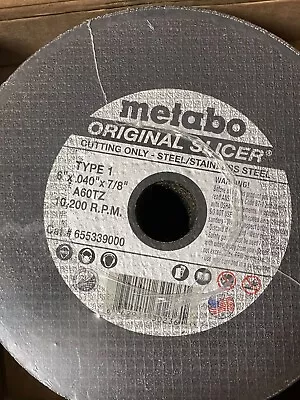 Metabo 655339000 Original Slicer Cutoff Wheel Type 1 - 6 X .04 X 7/8 - 50/PK • $89.95