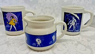 Antique/Vtg Morton Salt Coffee Cups & Creamer! Great Gift For The Collector!! • $69.99