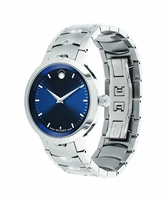 Movado Luno Men's Stainless Steel Blue Dial Swiss Watch 0607042 • $599