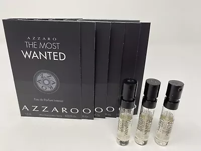  6 Azzaro The Most Wanted Men EDP Intense Sprays W Card .05oz  NEW FRESH  • $19