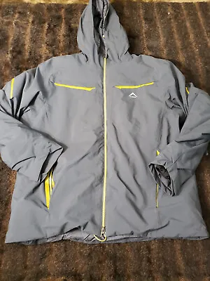 K-Way Isotope Mens 2XL XXL Gray Long Sleeve Full Zip Wind Rain Ski Hooded Jacket • $24.88