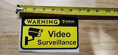 2 X Video Surveillance Stickers CCTV 7  X 3.5  Warning Decal • $3.29