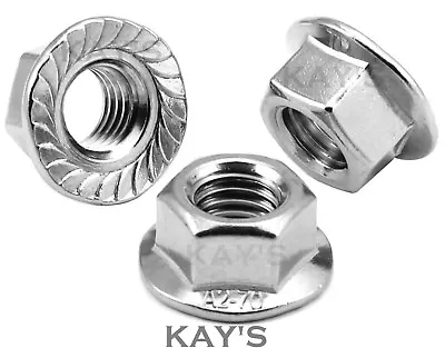 Unf & Unc Imperial Flanged Nuts A2 Stainless Steel To Fit Usa Bolts & Screws • £3.92