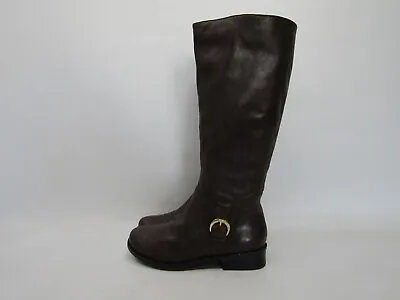 Me Too Womens Sz 9 M Brown Leather Zip Buckle Knee High Fashion Boots • $31.34