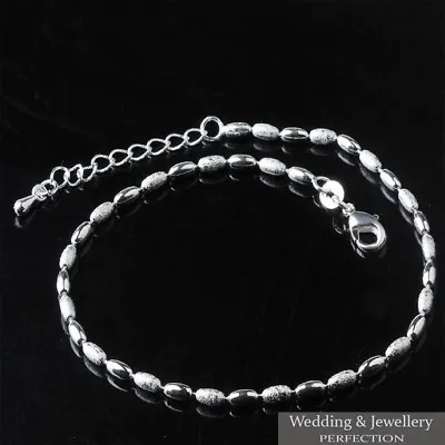 Fashion Ankle Bracelet Women 925 Sterling Silver Anklet Foot Jewelry Chain Beach • £5.99