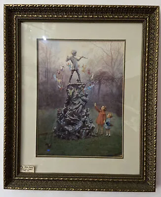 £215 • Buy VTG Margaret W Tarrant PETERS FRIENDS Peter Pan Fairies Print Frame 23.5 X 19.5”