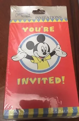 Vtg 80 Disney MICKEY MOUSE CLUBHOUSE Birthday Party Invitations NEW USA • $30
