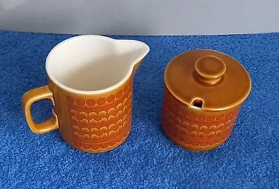 Hornsea Saffron Sugar Bowl & Creamer / Milk Jug-Iconic 70s Design - Vintage (K) • £15