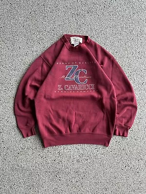 Vintage 90s Z. Cavaricci Genuine Comfort Crewneck Sweatshirt ￼Maroon Red Size S • $24.99