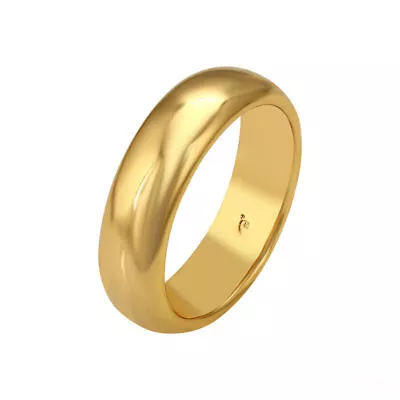 24Carat 24k Yellow Gold Plated Unisex Engagement Anniversary Wedding Band Ring • £6.99