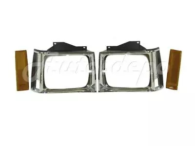 For 1982-1990 S10 Sonoma Pickup Headlight Door Chrome Bezel Side Marker Light 4P • $60.59