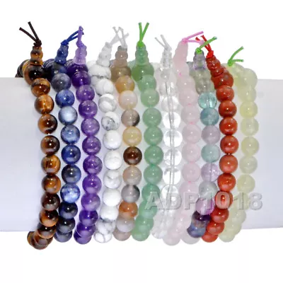 8mm Natural Gemstone Beads Buddhist Prayer Yoga Meditation Wrist Rosary Bracelet • $6.99