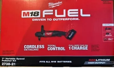 Milwaukee 2738-21 M18 FUEL 7” Polisher Kit With 8.0xc Battery Charger • $329.99