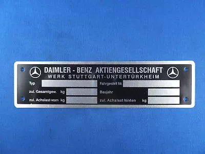 $55 • Buy Mercedes Benz ID Plate / Tag For Many Models 1953 To 62 190SL 220S 300SL German