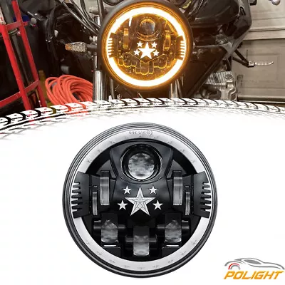 Round 7  Inch Motorcycle LED Headlight Hi/Lo DRL Turn Signal For Electra Glide • $32.99