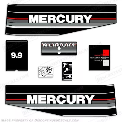 Fits Mercury 1991 9.9HP Outboard Engine Decals - Gray • $69.95