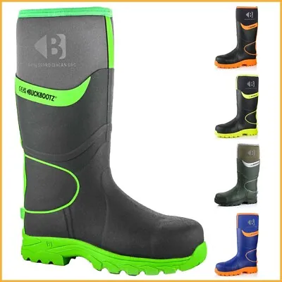 Buckler Buckbootz BBZ8000 Premium Neoprene Hi Vis Safety Wellington Boots • £89.99