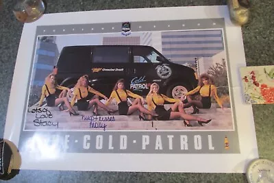 Vintage Miller Beer Poster-the Cold Patrol-pretty Girls With Signatures • $14.99