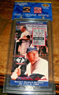 Mickey Mantle Huge Mega Ticket Retires New York Yankees Nip Cooperstown • $21.45
