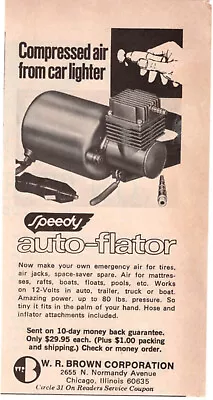 Speedy Auto-Flator Pump W.R. Brown 1971 Vintage Print Ad Original Man Cave • $7.99