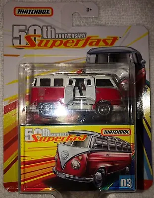 Matchbox 50th Anniversary Superfast Red & White '59 Volkswagen 23 Microbus #3 • $10.99