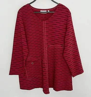HABITAT Clothes To Live In Lagenlook Tunic Crinkle Fabric Lightweight Red Medium • $29.99