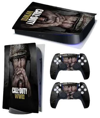 PS5 Themed Decal Sticker Wrap For Disc Edition Console - Call Of Duty WWII • $24.90