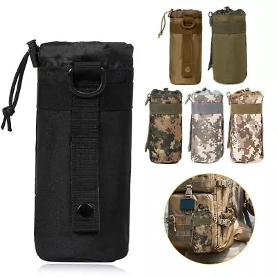500ml Tactical Water Bottle Carrier Holder Pouch Outdoor Adjustable Kettle Bag • $12.65