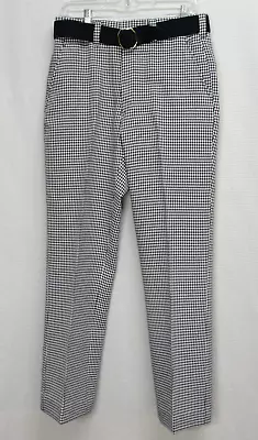 Vtg 70s Red White Navy Plaid Check Pants With Belt Hipster Disco Slacks 32x30 • $18.95