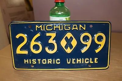 Vintage MICHIGAN HISTORIC VEHICLE License Plate Chevrolet Ford Mopar Hot Rat Rod • $19.95