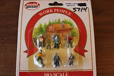 HO Scale Model Power Work People Figures Package Of 6 #5714 BNOS • $18.75