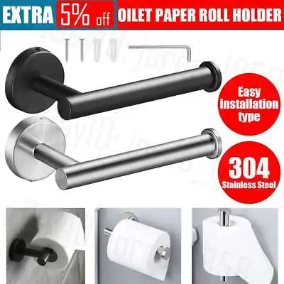 $9.45 • Buy Toilet Paper Roll Holder Mounted Stainless Rustproof Hook Bathroom Wall Storage