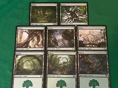MTG 8 Pack Of Basic Lands With Different Art -Forests - Lot2 • $0.99