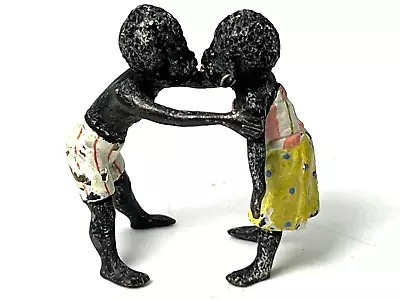 Antique Very Rare Vienna Cold Painted Bronze Boy Kissing Girl Group Figure • $195