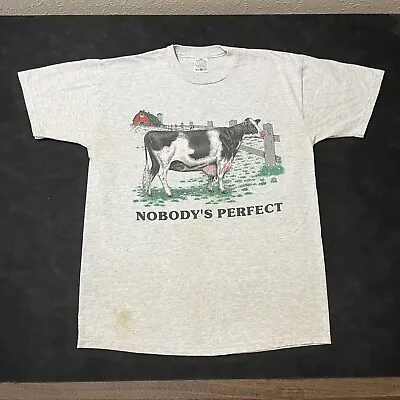 Vintage Mambo Dairy Holy Cow Shirt Nobody’s Perfect Utters Freak Show 90s Farmer • $25