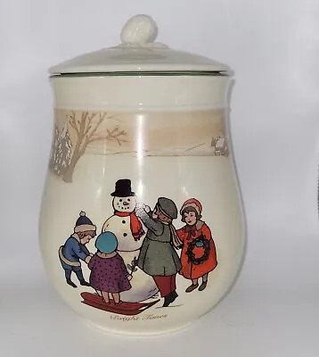 Holiday Cookie Jar ~ Hallmark ~ “What A Merry Time Of Year!” ~ 8” ~ EUC • $7.75