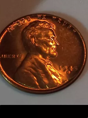 1945-D Lincoln Penny Wheat Cent RD 1C L On Rim-Red On 🔥 Error Wow!  D Over D • $400