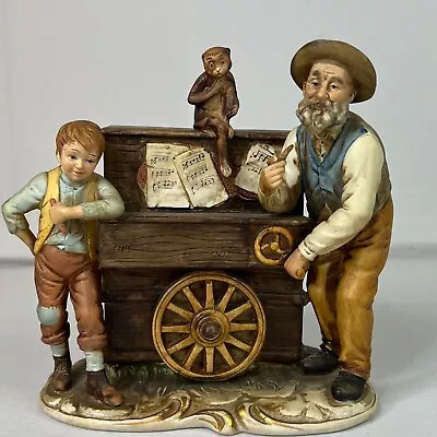 Vintage Ardco Music Box Figurine C-3269 Organ Grinder Young Boy Old Man Monkey • $21.24