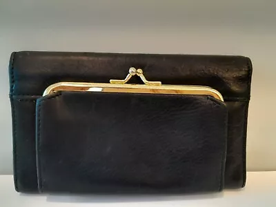 Vtg Rolfs Leather Wallet Kiss Lock Coin Purse Card Holder Check Book Tri-Fold • $15