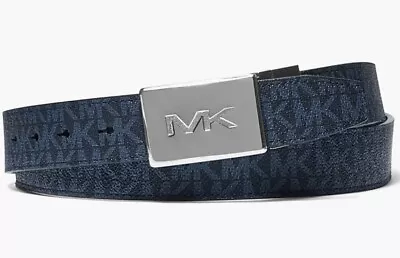 MICHAEL KORS Logo Belt - Sz 32 NWT Men’s Blue / Silver Logo Plaque Buckle AUTH • $31.50