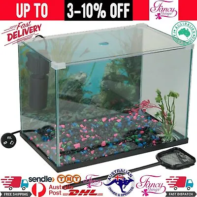 20 Litre Fish Aquarium Tank Starter Kit Pack With Accessories And Free Shipping • $49.70