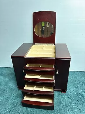 40.3 H Large Jewelry Armoire Cabinet Standing Storage Chest Neckalce Organizer • $60.50