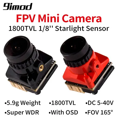 9IMOD FPV Camera 1800TVL Starlight Sensor 5V-40V NTSC/PAL For RC Racing Drone • $13.59