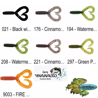 Yamamoto Grub Double Tail 4 Inch Soft Plastic Jig Trailers Any Color 15-20 • $11.25